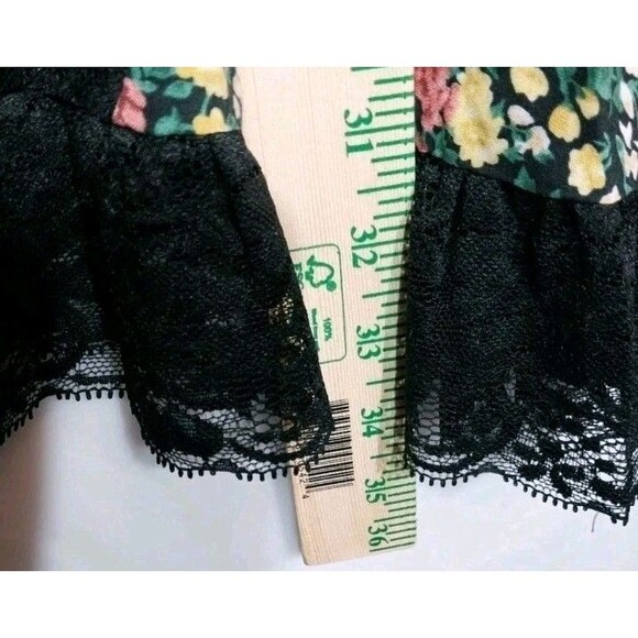 Easel Mini Sundress M Black Floral Dark Romantic Boho Beachy Fairy Cottagecore - Picture 5 of 8